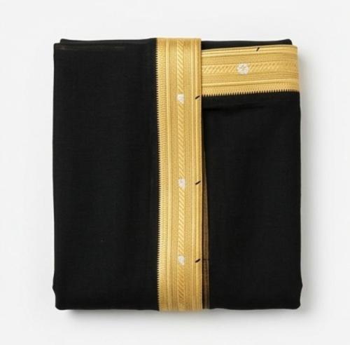 Luxurious black royal cloak with gold embroidery