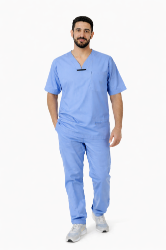 Swedish scrub men's sky blue color model square D0...