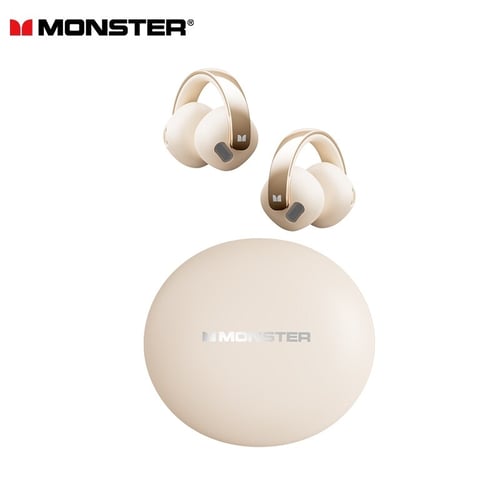 Monster XKT30 سماعة لاسلكية تعمل بالبلوتوث V5.4 سماعة الأذن كليب وضع مزدوج سماعات باس تعزيز الصوت المحيطي سماعات الأذن