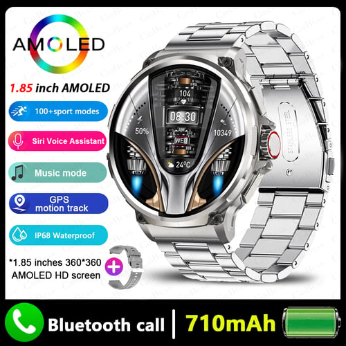 لهواوي Xiaomi GPS Track ساعة ذكية للرجال 1.85 بوصة HD AMOLED شاشة 710 Mah بطارية رياضية بلوتوث دعوة Smartwatch جديد