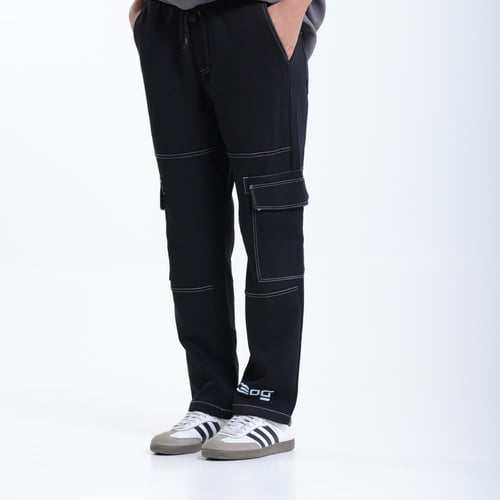 بنطلون أوفر سايز - أسلوب كلاسيكي باللون الأسود - إ...