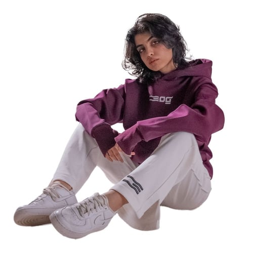 هودي أوفر سايز - لون عنابي مميز