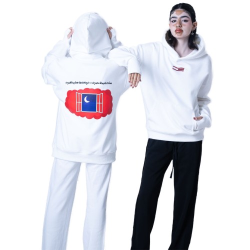 هودي أوفر سايز - نقاء أبيض