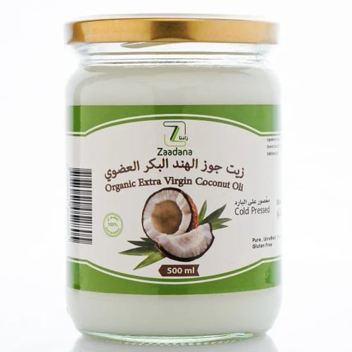 زيت جوز الهند البكر العضوي 500 مل ( زادنا )