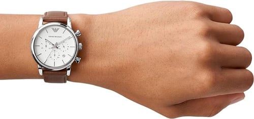 ساعه ارمني جلد بني رجالي