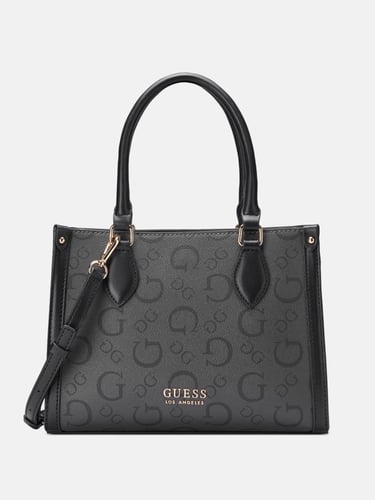 GUESS Oak Park Signature Mini Tote - Coal