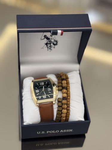 ساعه بولو جلد مع اساور