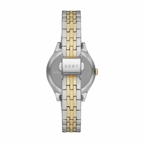 ساعه دكني مكس فضي وذهبي ميناء اخضر