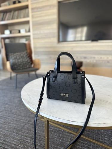 GUESS Oak Park Signature Mini Tote - Coal