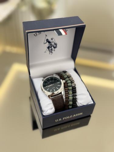 ساعه بولو جلد مع اساور