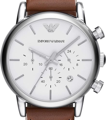 ساعه ارمني جلد بني رجالي