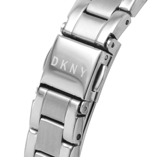 ساعه دكني فضي بميناء اطراف كرستال