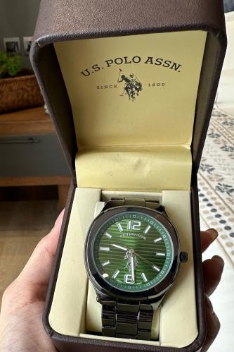 ساعه بولو رجاليه معدن بميناء اخضر