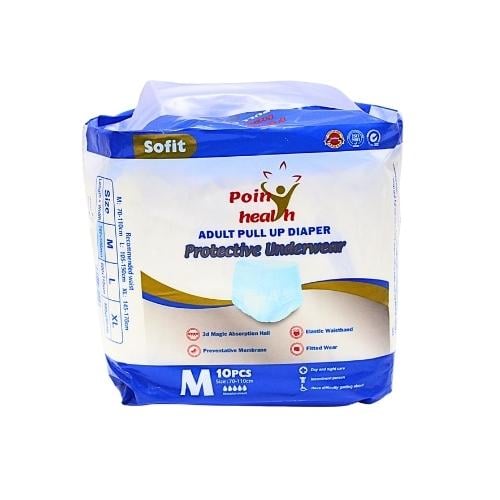 بوينت هيلث - حفاضات شورت للكبار - مقاس وسط - 10 قط...