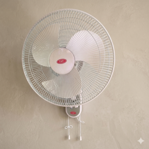 مروحة جدارية (حائط) 3 ريش بحبل سحب للتحكم أبيض - ت...
