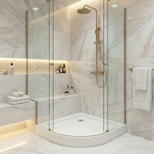 حوض قدم وطني أكرليك مع الهراب زاوية 70×70×6 سم مود...