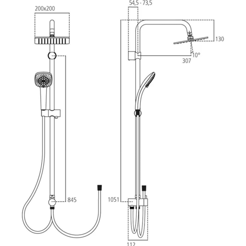 مسطرة دش شور مع طاسة وسماعة 3 حركات كروم A5862AA -...