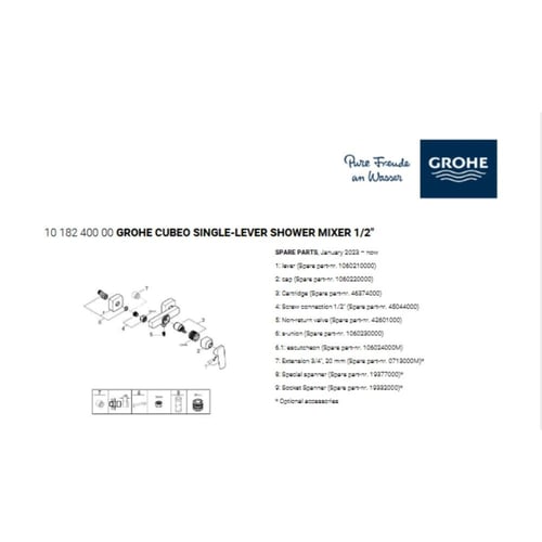 خلاط شطاف واحد خط CUBEO كروم موديل 101824000 - جرو...