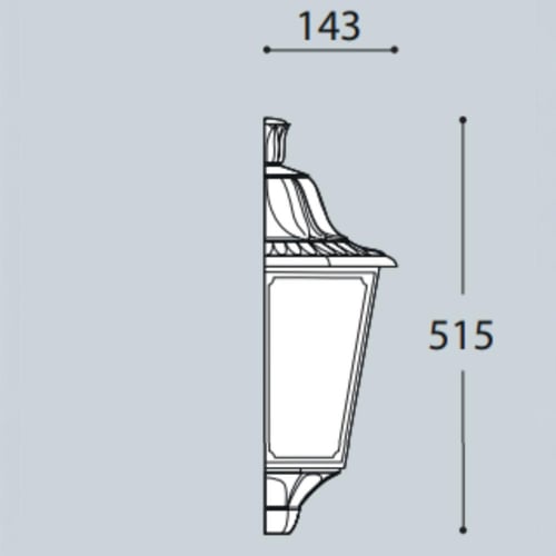 أبليك جداري لطش خارجي كبير مثلج موديل DARIA أسود إ...