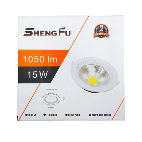 كشاف دفن كوب شفاف 15 وات مقاس 14 سم - شنغ فو SHENG...