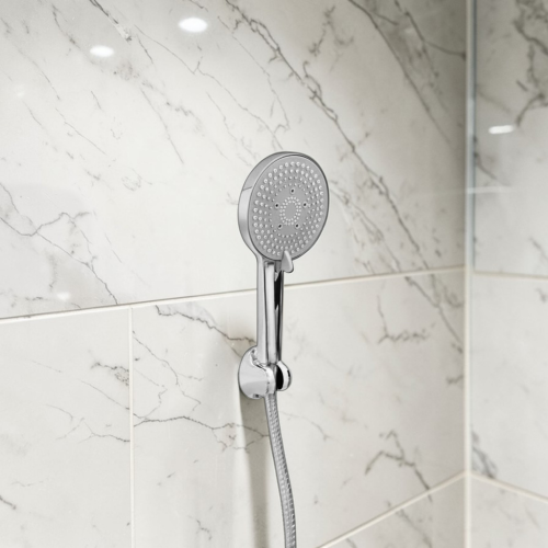 سماعة دش شور مع لي كروم وجه رمادي - شيند SHIND