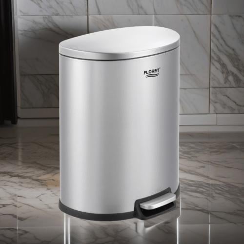 برميل سلة مهملات ستانلس ستيل 50 لتر بيضاوي - فلوري...