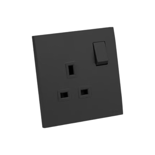 فيش مع مفتاح 13 أمبير أسود ماسة - الفنار alfanar