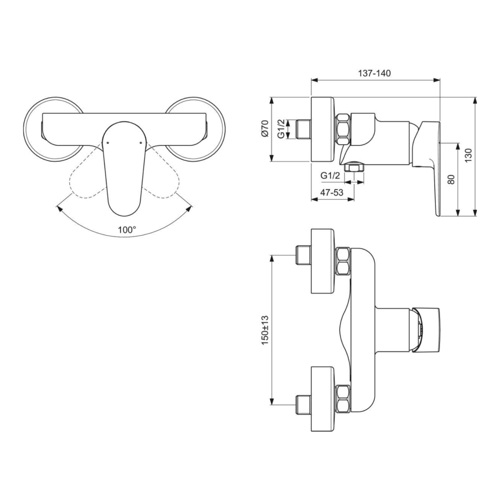 خلاط شطاف سيرافين كروم BC499AA - ايديال ستاندرد Id...