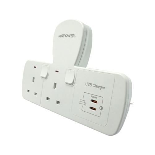 مشترك جداري 2 فتحة 13 أمبير مع 2 مخرج Type-C شحن س...