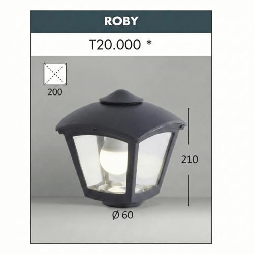 أبليك جداري خارجي صغير شفاف موديل ROBY أسود إيطالي...
