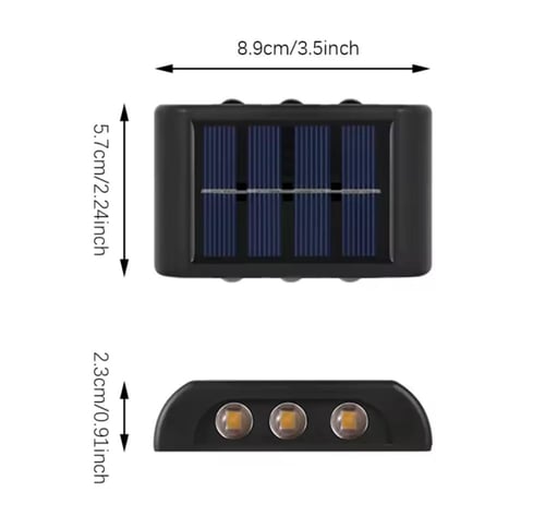 ليد جداري مكون من ٦ ليد باتجاهين على الطاقة الشمسي...