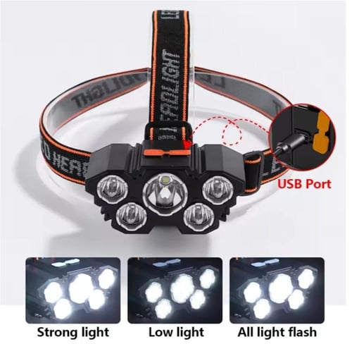 كشاف رأس للرحلات ٥ عدسات