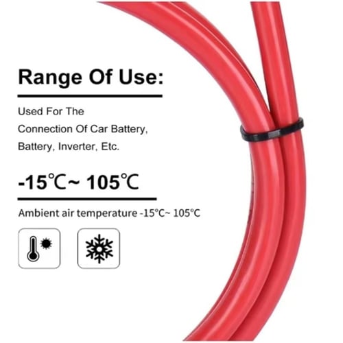 كيبل مزدوج توصيل بين بطارية ومحول بطول ٥٠ سم
