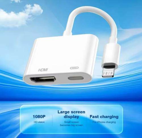 محول مقسم شحن متوافق مع HDMI لواجهة Apple إلى الصو...