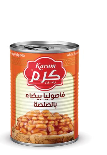 فاصولياء بيضاء بالصلصه 380 جرام *24حبه