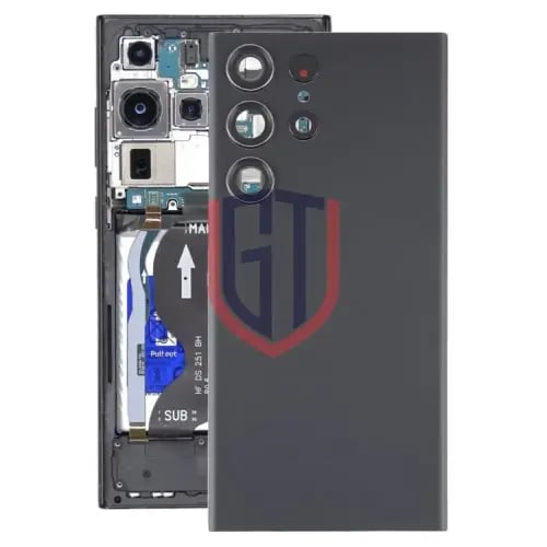 غطاء خلفي زجاجي للبطارية مع غطاء عدسة كاميرا لهاتف...