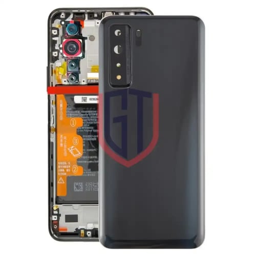 غطاء خلفي أصلي لهاتف هواوي P40 لايت 5G مع غطاء عدس...