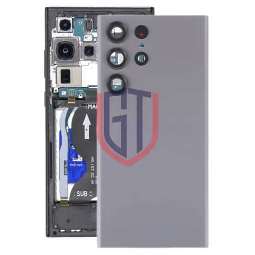 غطاء خلفي زجاجي للبطارية مع غطاء عدسة كاميرا لهاتف...