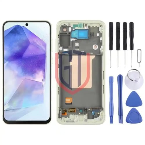 شاشة OLED LCD كاملة التجميع مع الإطار لهاتف Samsun...