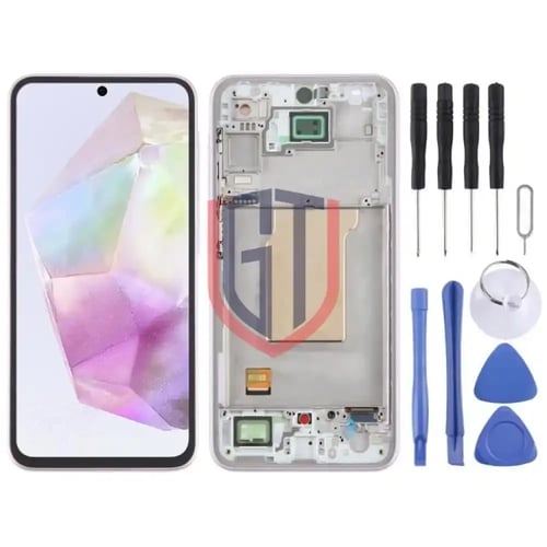 شاشة OLED LCD كاملة التجميع مع الإطار لهاتف Samsun...