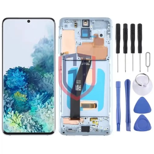 شاشة LCD Super AMOLED أصلية مع إطار لهاتف سامسونج...