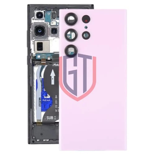 غطاء خلفي زجاجي للبطارية مع غطاء عدسة كاميرا لهاتف...