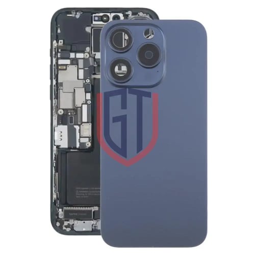 غطاء خلفي للبطارية لجهاز iPhone 15 Pro مع غطاء لعد...