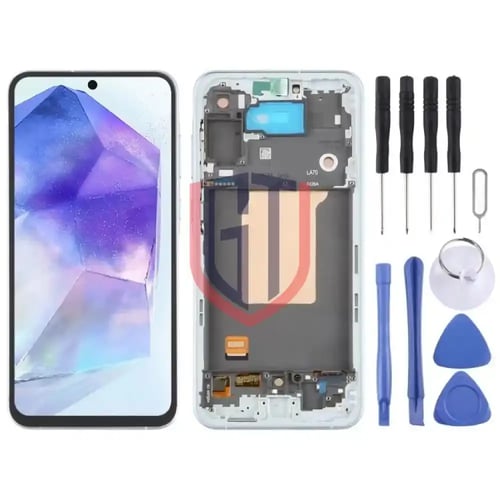 شاشة OLED LCD كاملة التجميع مع الإطار لهاتف Samsun...