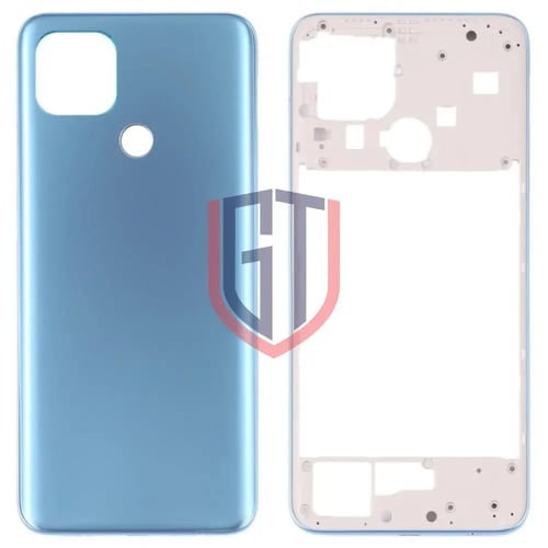 ل OPPO A15 / A15S / A35 غطاء بطارية خلفي بإطار متو...