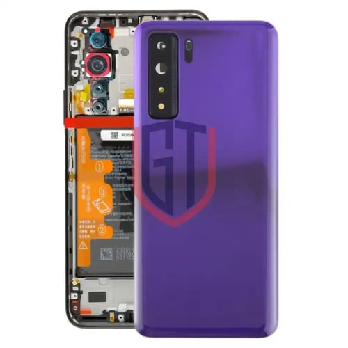 غطاء خلفي أصلي لهاتف هواوي P40 لايت 5G مع غطاء عدس...