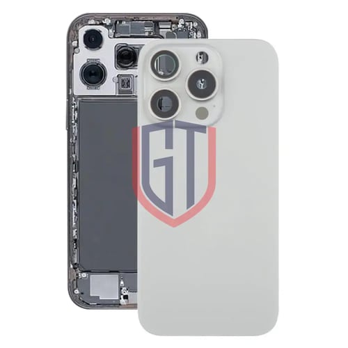 غطاء خلفي للبطارية لجهاز iPhone 16 Pro مع غطاء لعد...