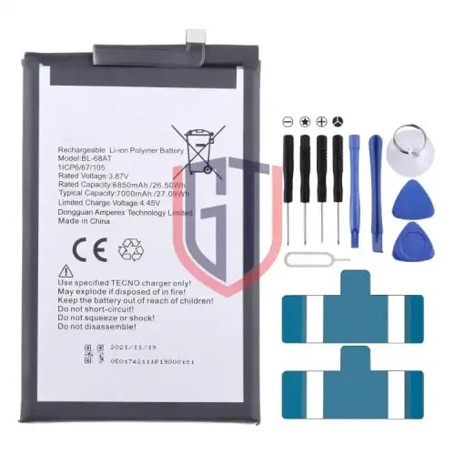 بطارية Tecno Pova 2 LE7 BL-68AT 7000mAh مع أدوات ا...