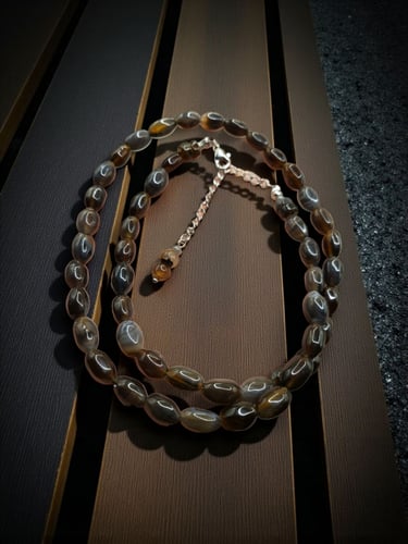 قلادة واسورة شبابية فخمة ومميزة من العقيق اليماني/...