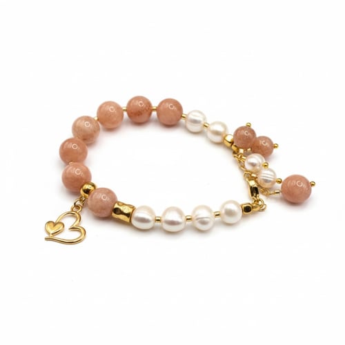 طقم الحنونة، من حجر العقيق الكاليسدوني مع اللؤلؤ ا...